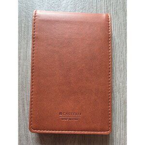 Castelli Made In Italy Brown Leather Notepad Holder With Paper